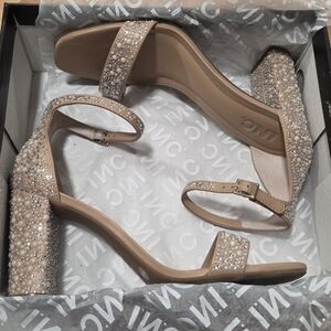 INC International Concepts Women's Beige Embellished Heels